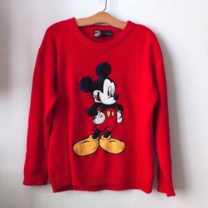 Vintage Jerry Leigh Disney Mickey Mouse Red Sweater, Medium